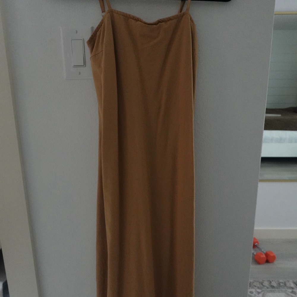 Elegant Tan Slip Dress